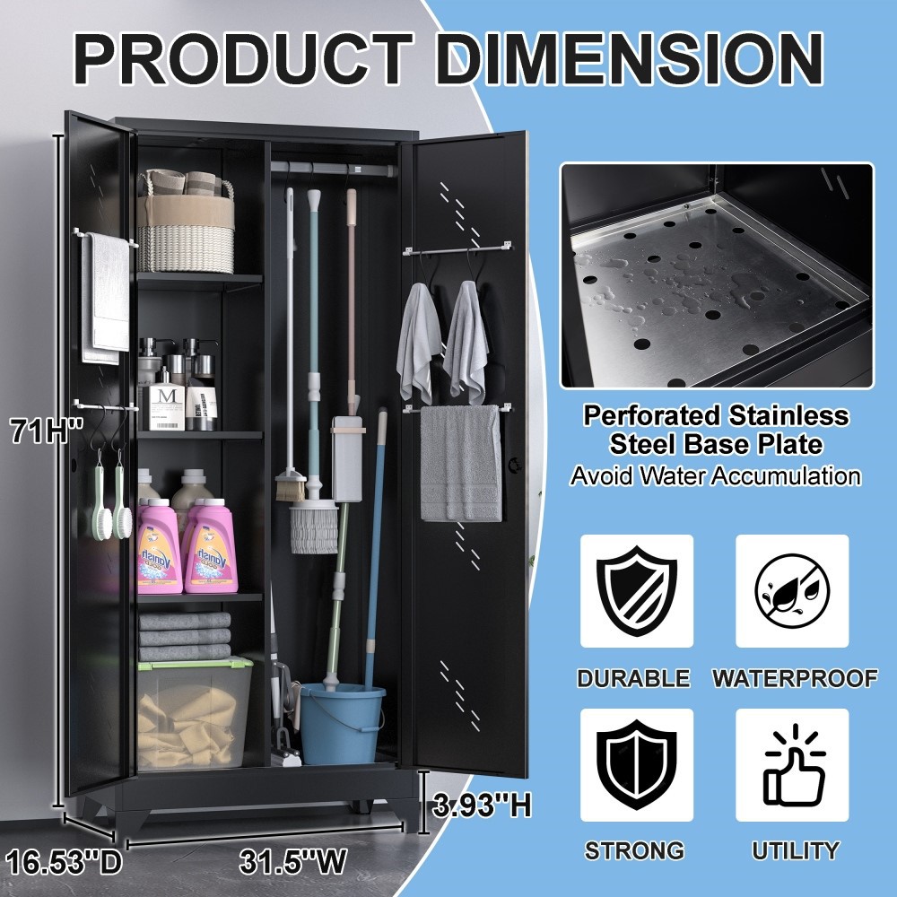 Tall Broom Storage Cabinet Detail Tall Broom Storage Cabinet Detail